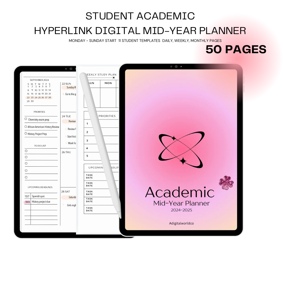 Student Mid-Year Academic Digital Planner