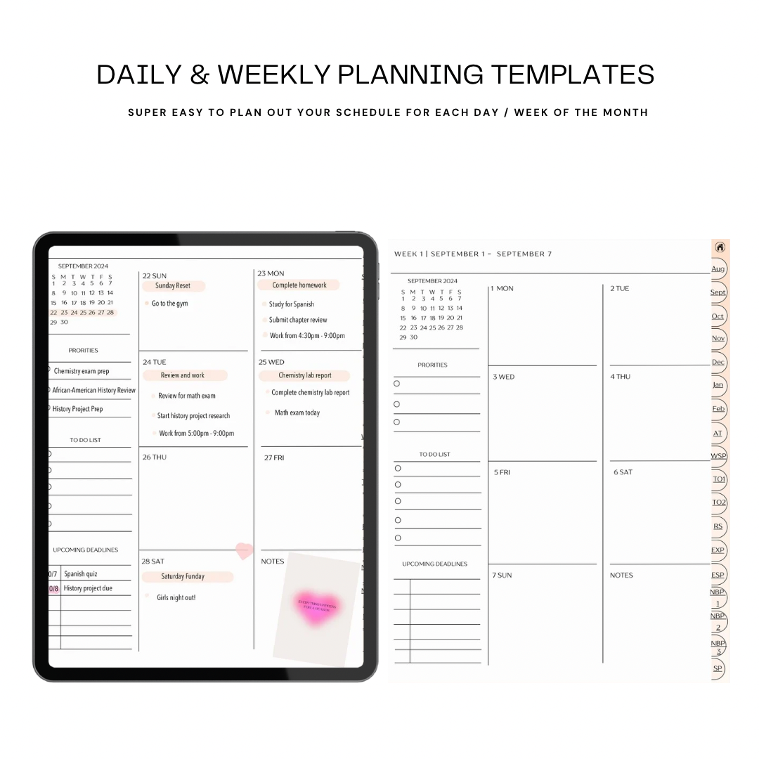 Student Mid-Year Academic Digital Planner