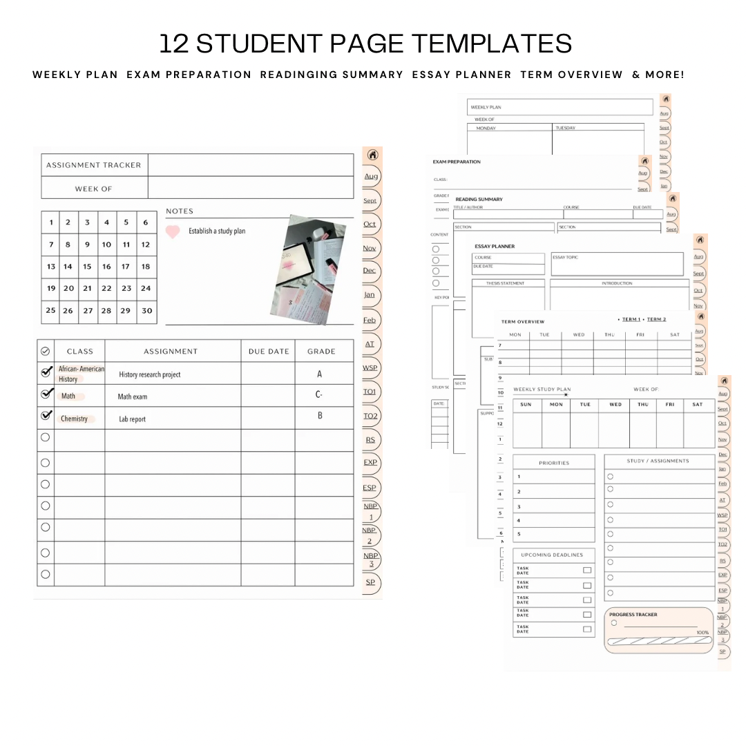 Student Mid-Year Academic Digital Planner